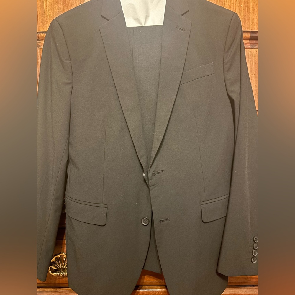 jf j.ferrar Men’s Classic Black Slim Fit Black Suit - Picture 10 of 10